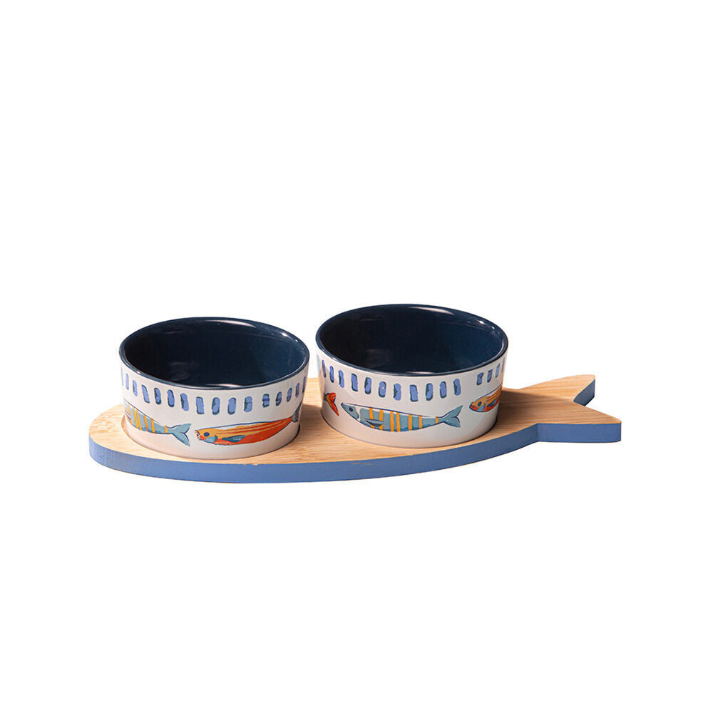 2x 3pc Ladelle Capri Ceramic Fish Bowl & Tray Serving Set Kitchen Serveware