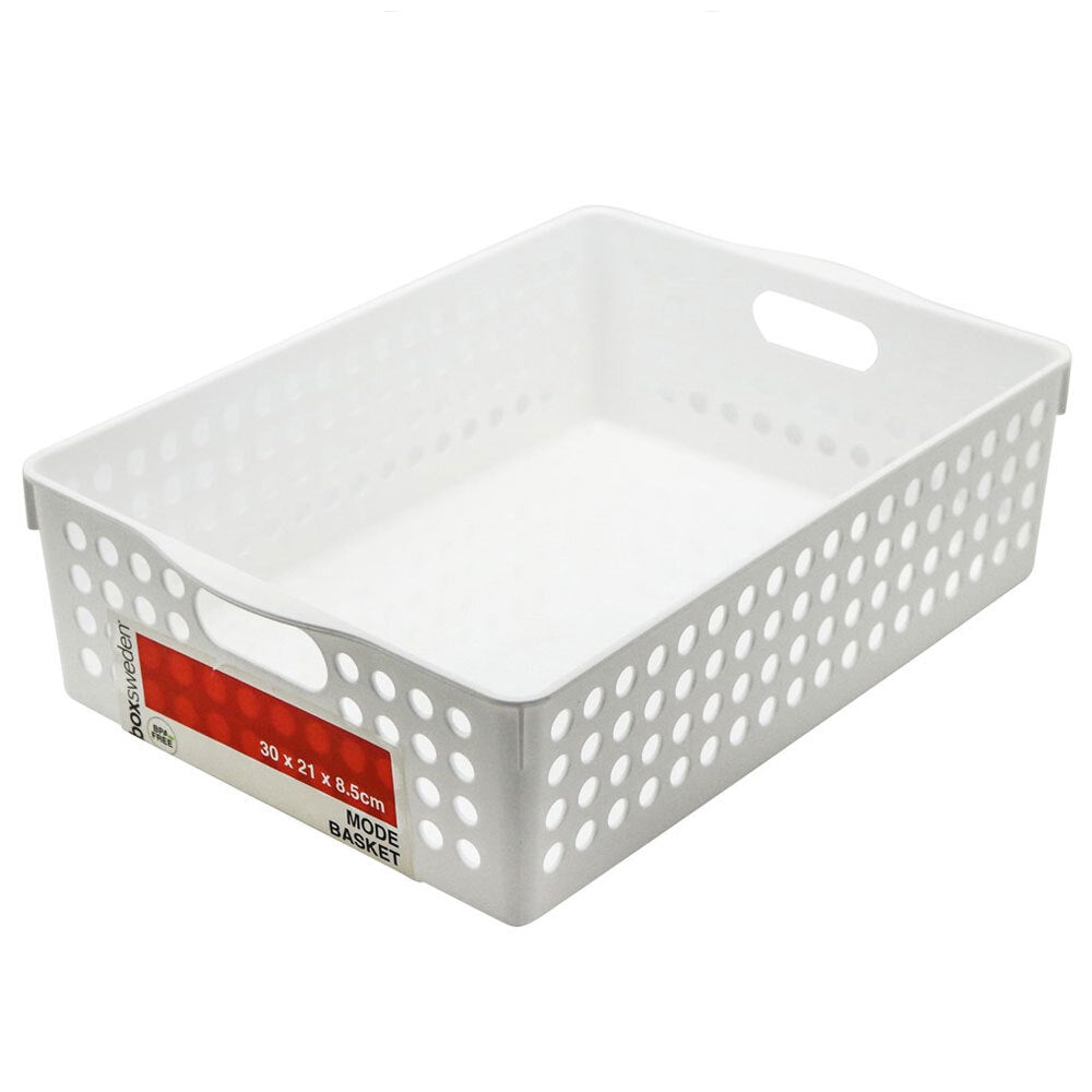 10PK Boxsweden 30x21cm Mode Basket - White