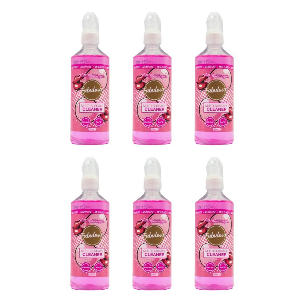 6PK Fabulosa 500ml Multi Surface Cleaner Pink Bubblegum