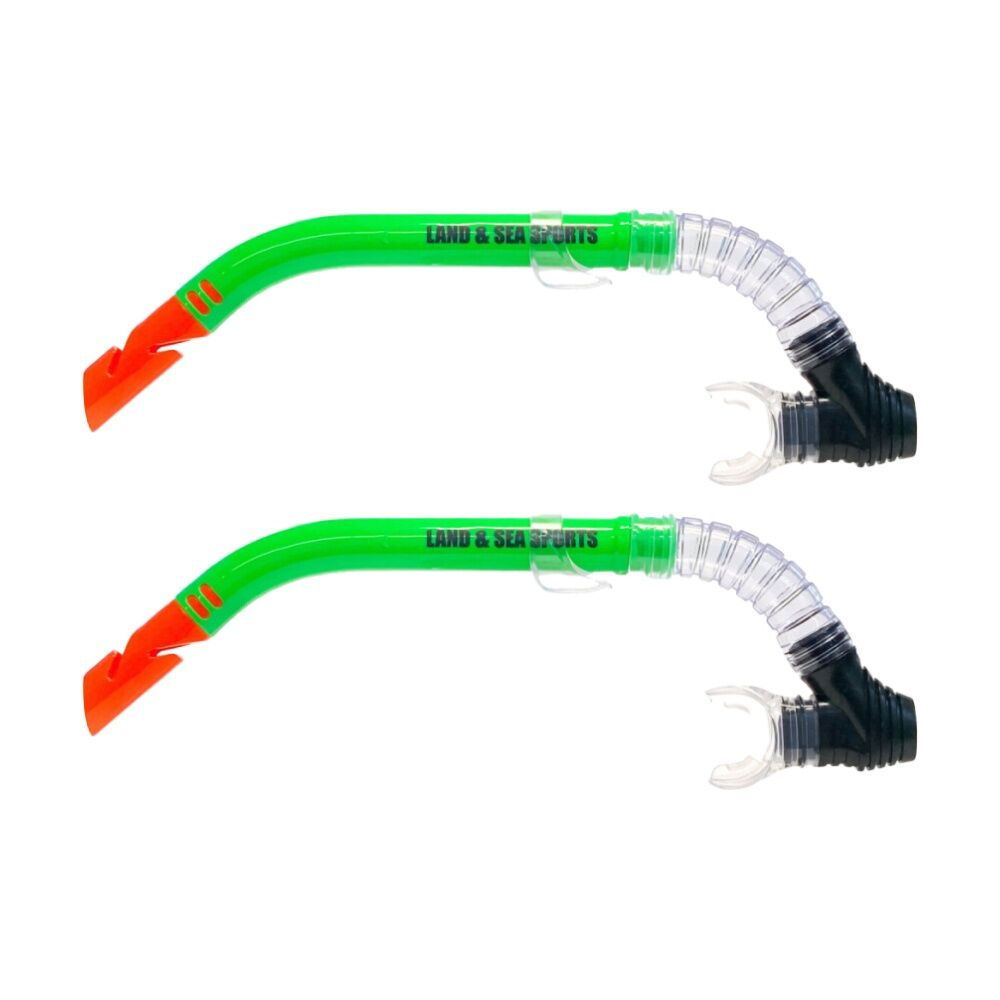2PK Land & Sea Sports Clearwater Snorkel With Silicone Mouthpiece Lime Green