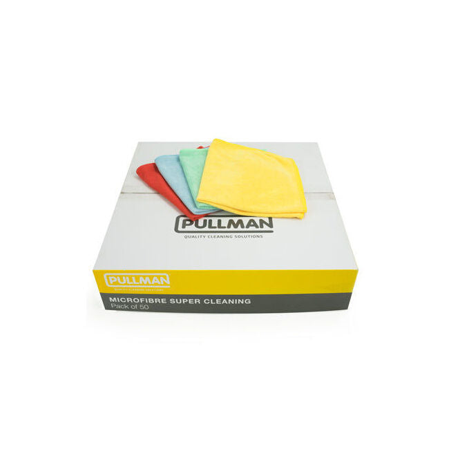 2x 50pc Pullman Microfibre Cleaning Cloths Colour-Coded 40 x 40cm