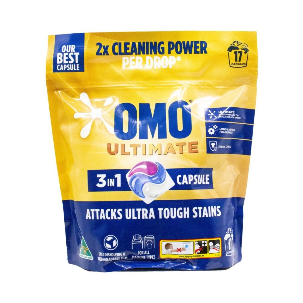 4x 17PK OMO Ultimate 3-in-1 Laundry Capsule/Pod Detergent 2x Cleaning Power