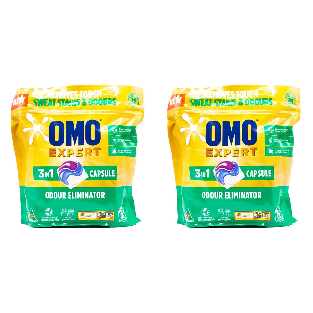 56pc Omo Expert Odour Eliminator 3 In 1 Laundry Detergent Capsules