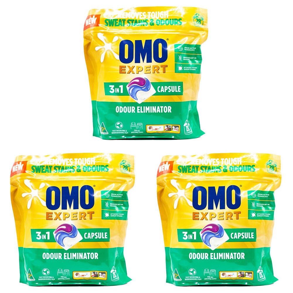 84pc Omo Expert Odour Eliminator 3 In 1 Laundry Detergent Capsules