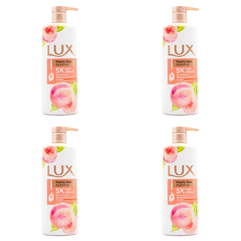4PK Lux 500ml Body Wash Bath Soap Peachy Glow Juicy Peach Scent