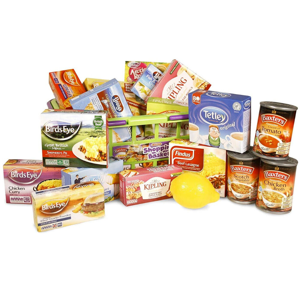 Casdon Shopping Basket Play Food Pretend Grocery Playset Role-play Toy Kids