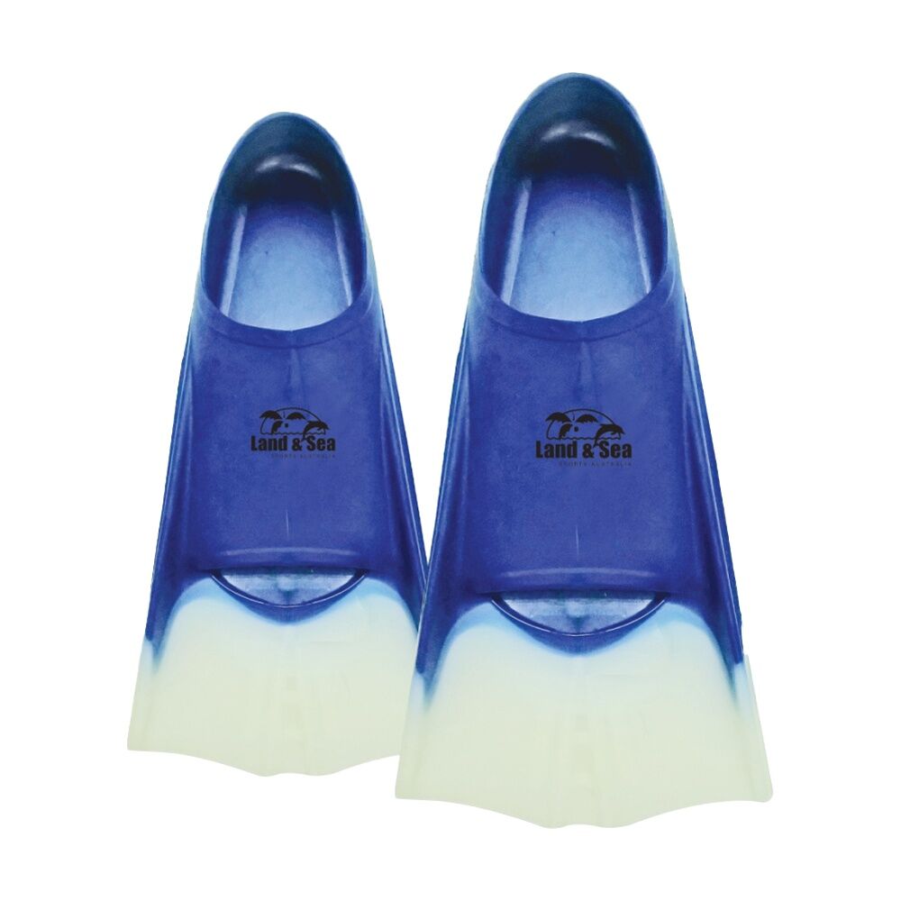 Land Sea Sports Comfortable Silicone Swim Training Fins Blue Euro