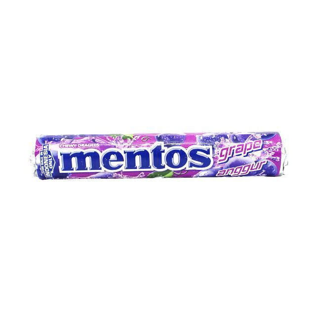 12x 14pc Mentos Grapes Candy Roll Lollies 29g Confectionery