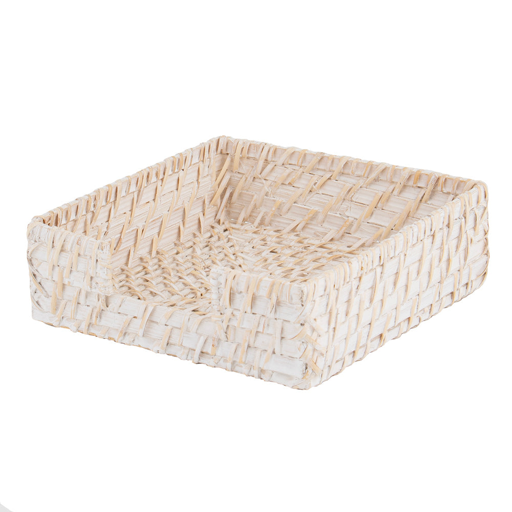 2PK Ladelle Whitehaven Woven Square Porcelain Napkin Holder