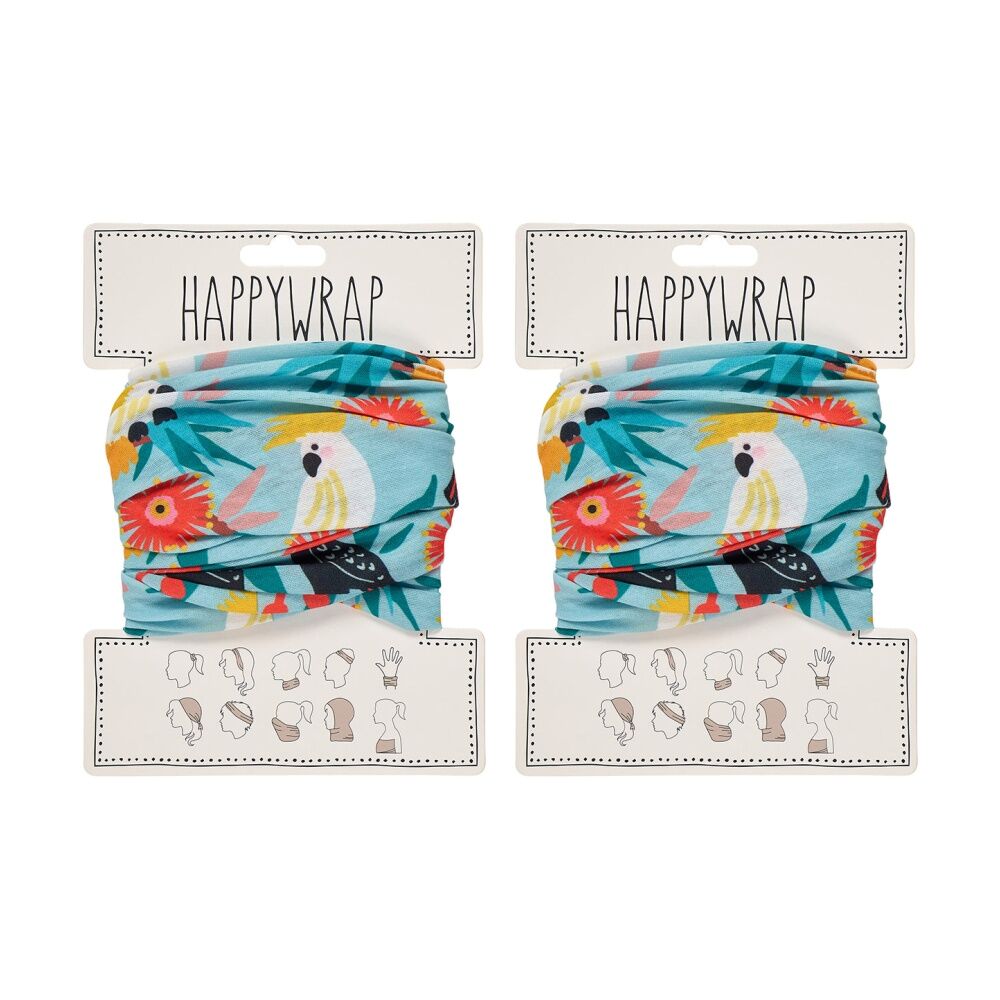 2PK Annabel Trends Happywrap Women's Hair Accessory 50x25cm Cockatoos