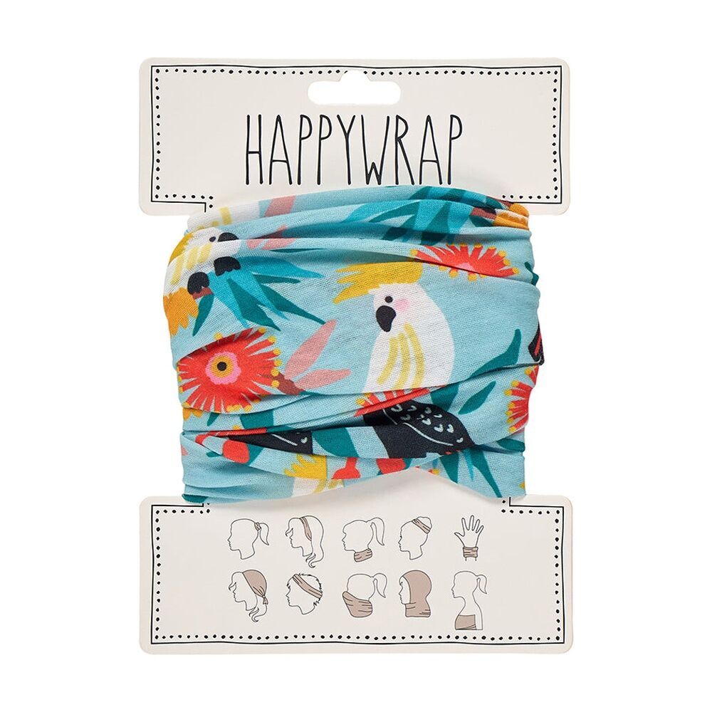 4PK Annabel Trends Happywrap Women's Hair Accessory 50x25cm Cockatoos