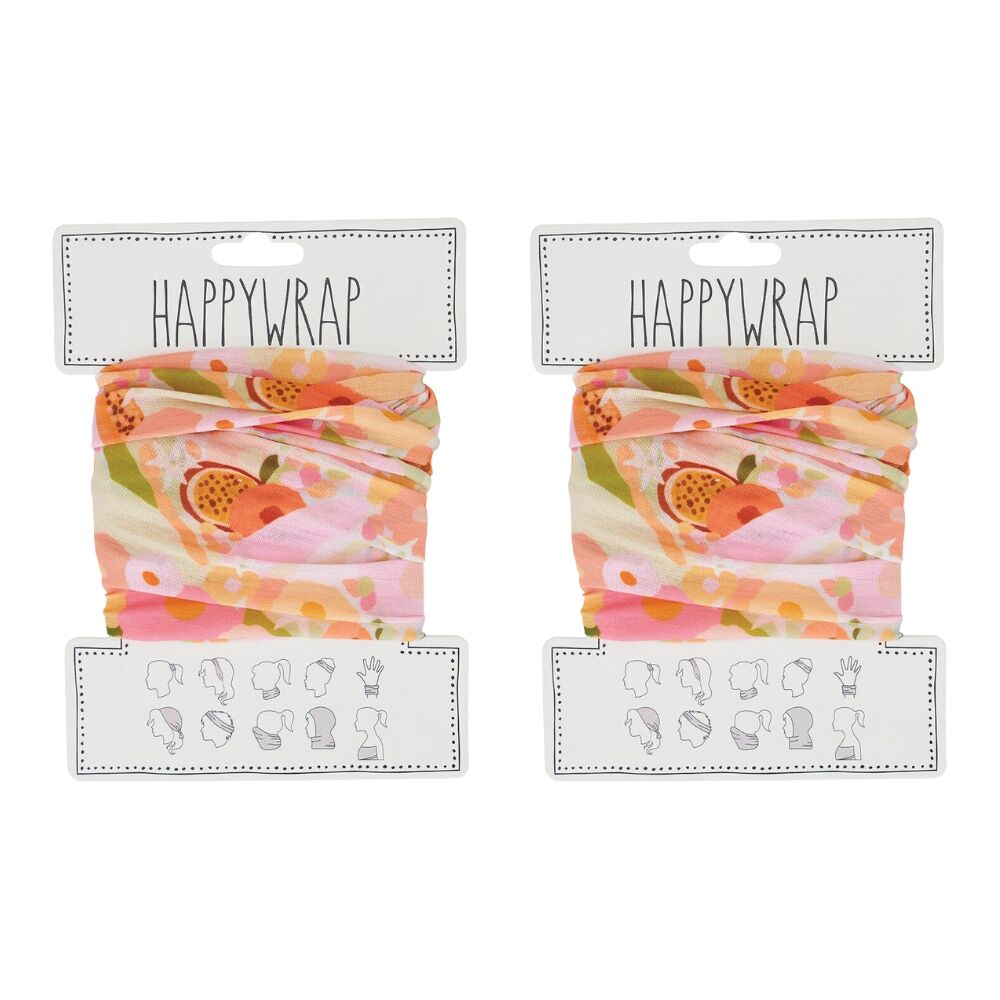 2PK Annabel Trends Happywrap Womens Multipurpose Bandana 50x25cm - Tutti Fruitti