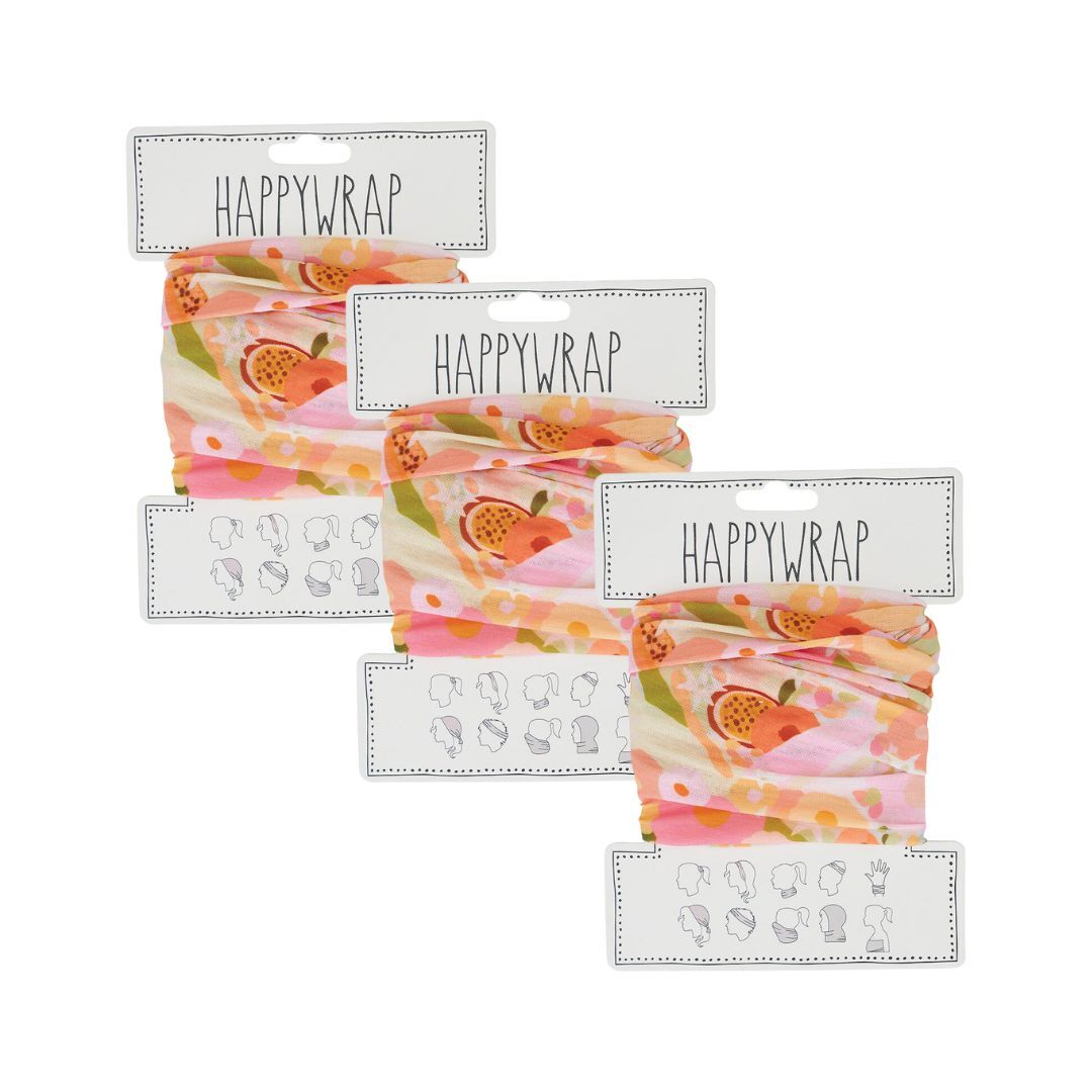 3PK Annabel Trends Happywrap Womens Multipurpose Bandana 50x25cm - Tutti Fruitti