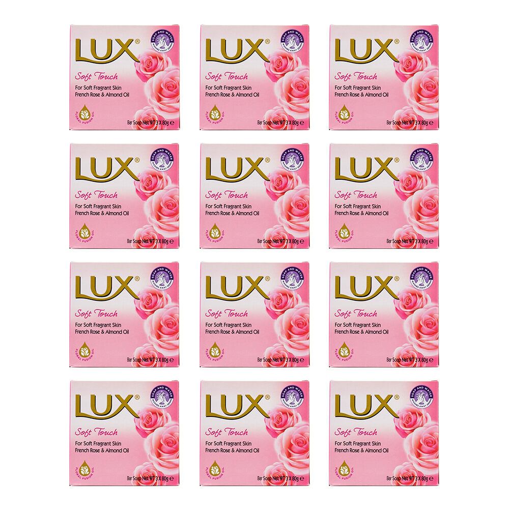 36pc Lux 80g Bar Soap Soft Touch French Rose & Almond Oil