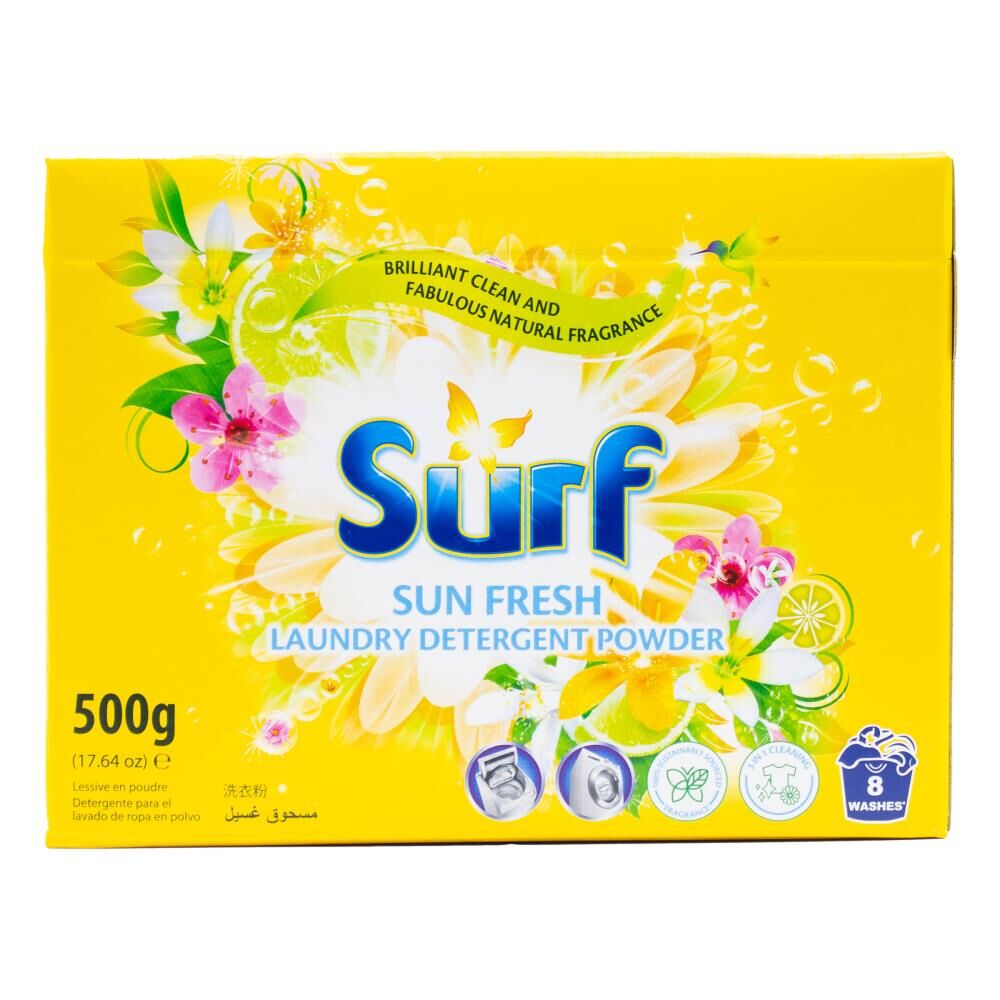10PK Surf Stain Removal Laundry Detergent Powder Box 500G - Sun Fresh