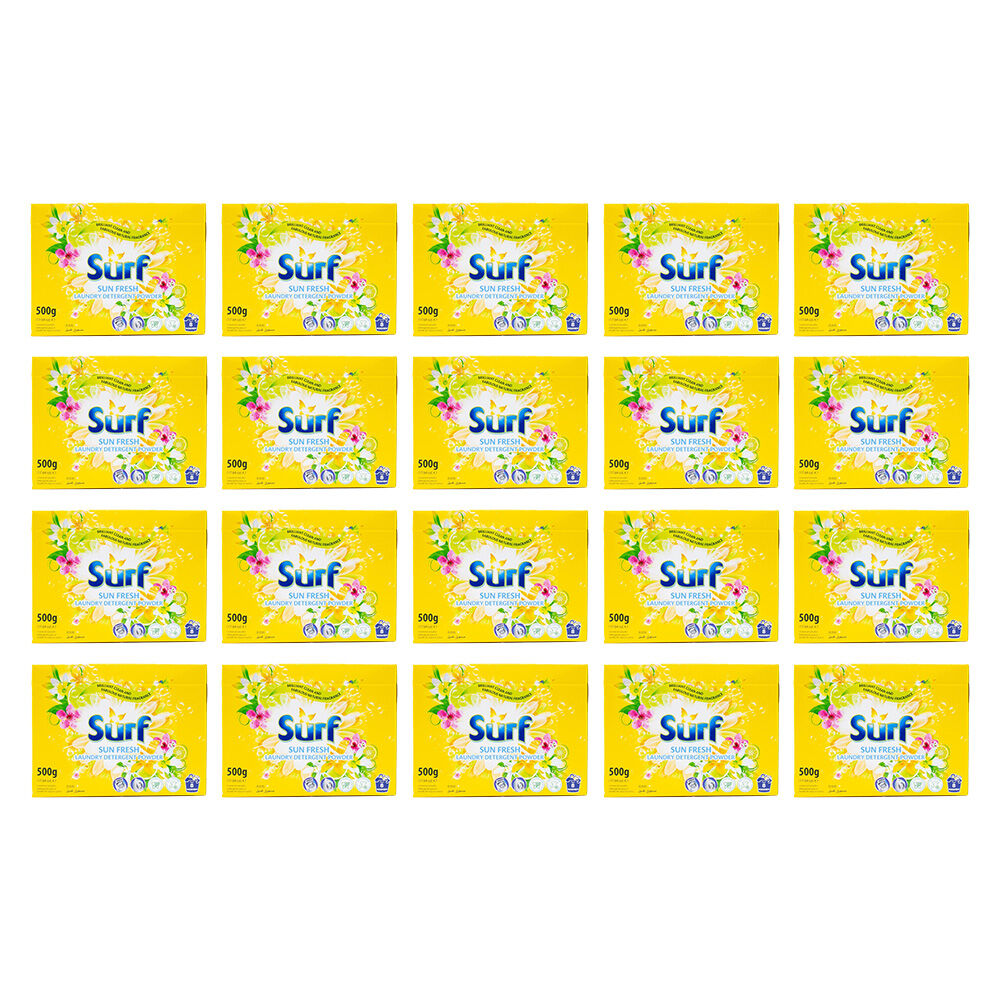 20PK Surf Stain Removal Laundry Detergent Powder Box 500G - Sun Fresh