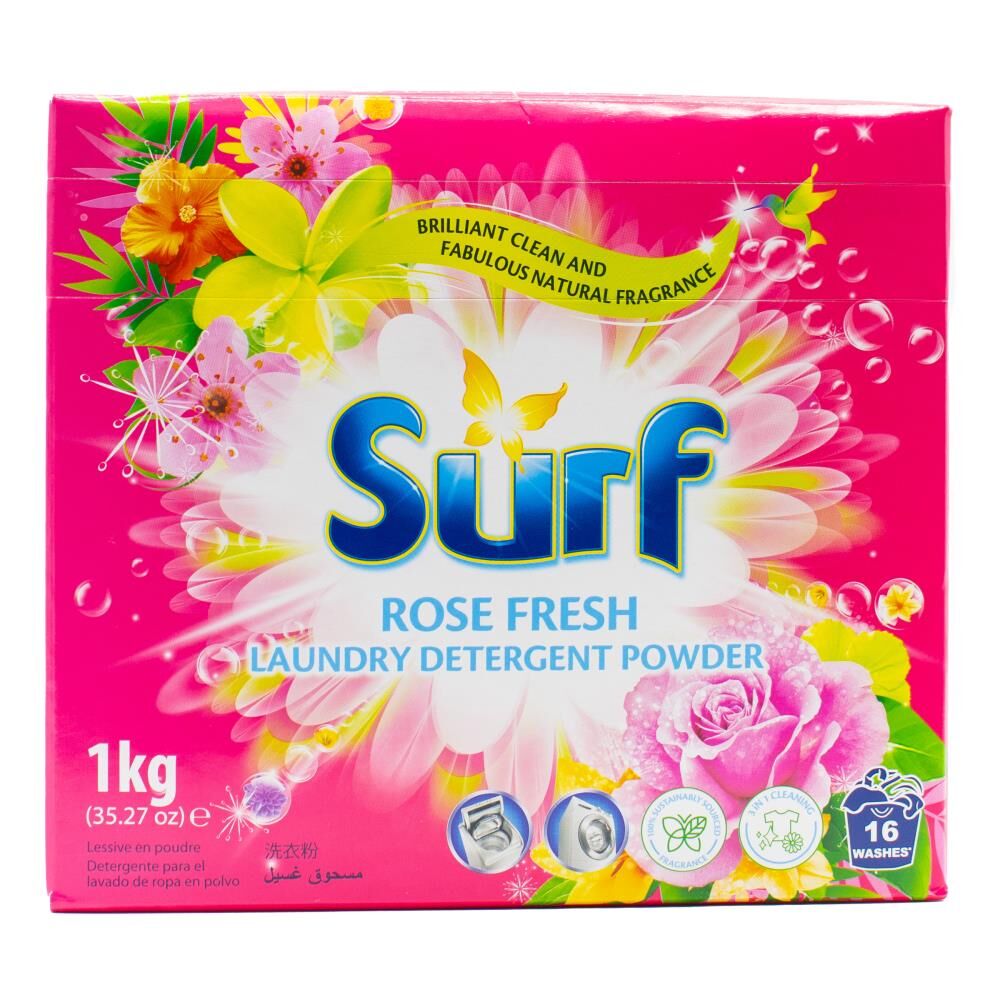 10PK Surf Laundry Stain Removal Detergent Powder 1kg - Rose Fresh