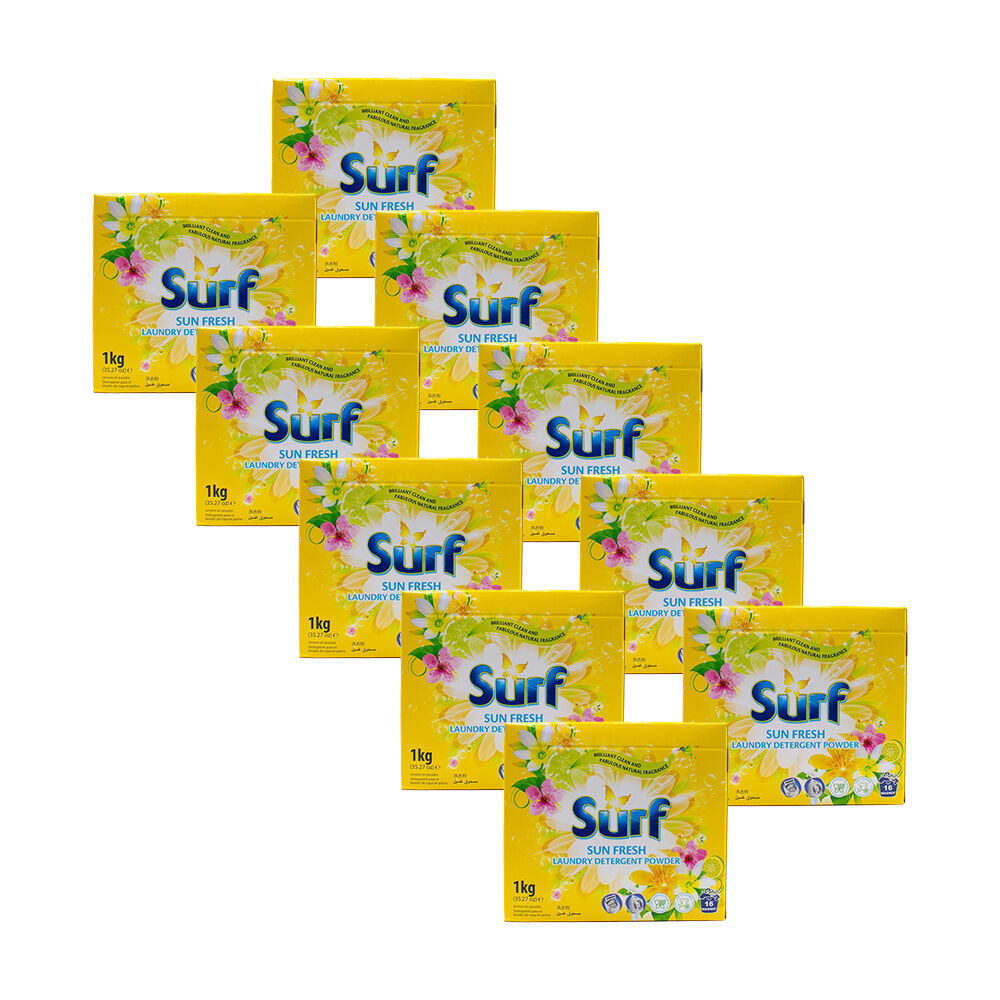 10PK Surf Laundry Stain Removal Detergent Powder 1kg - Sun Fresh