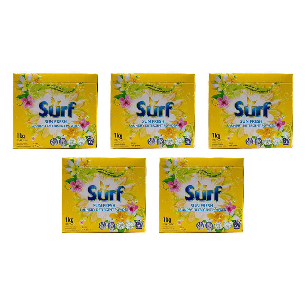 5PK Surf Laundry Stain Removal Detergent Powder 1kg - Sun Fresh