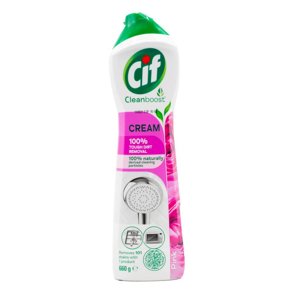 8PK Cif Clean Boost Cream Tough Dirt/Stain Removal 660G Pink