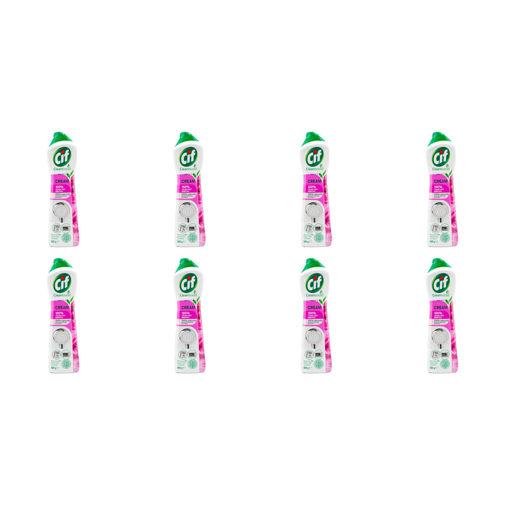8PK Cif Clean Boost Cream Tough Dirt/Stain Removal 660G Pink