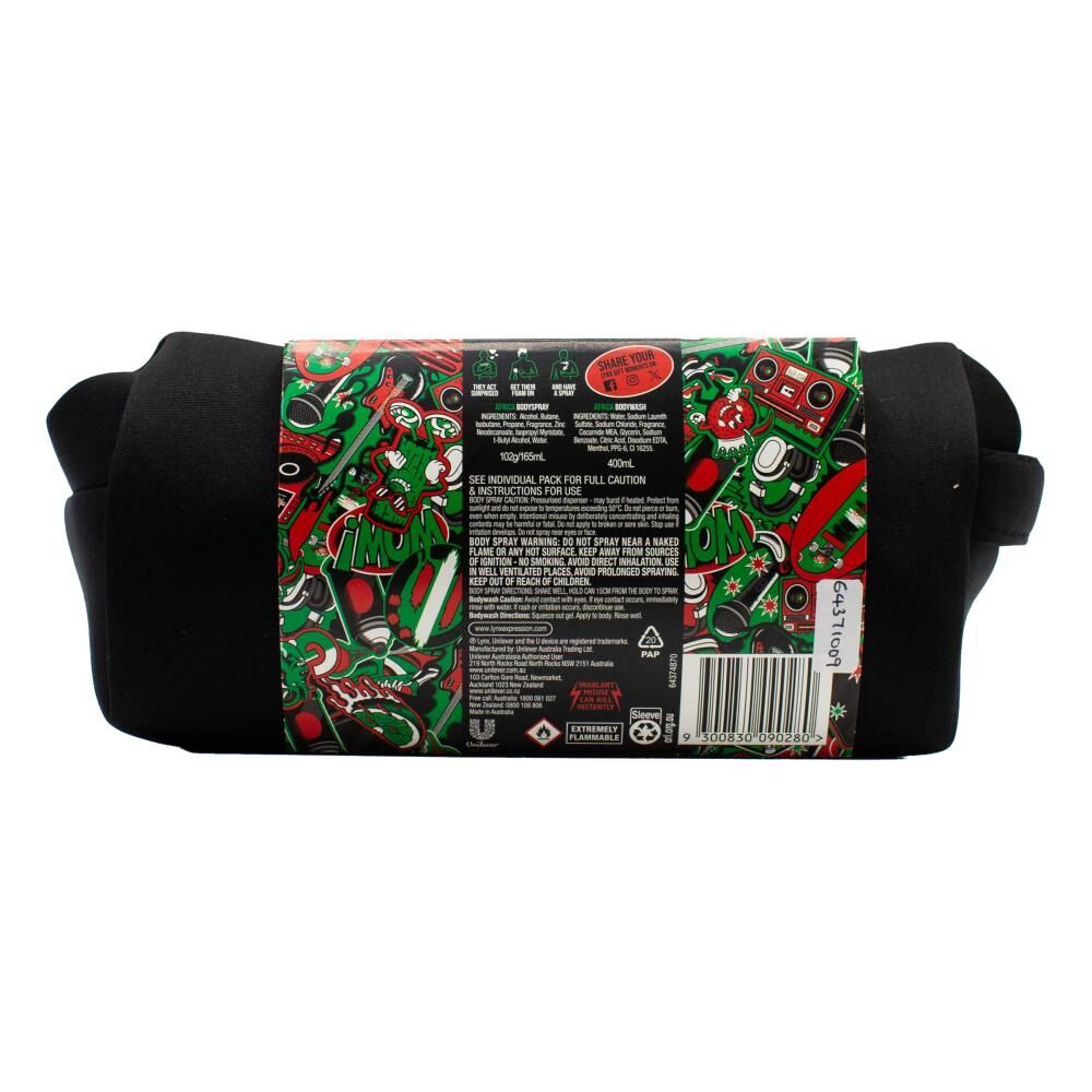 2x 2pc Lynx The OG Africa Bodyspray/Bodywash Gift Bag Set