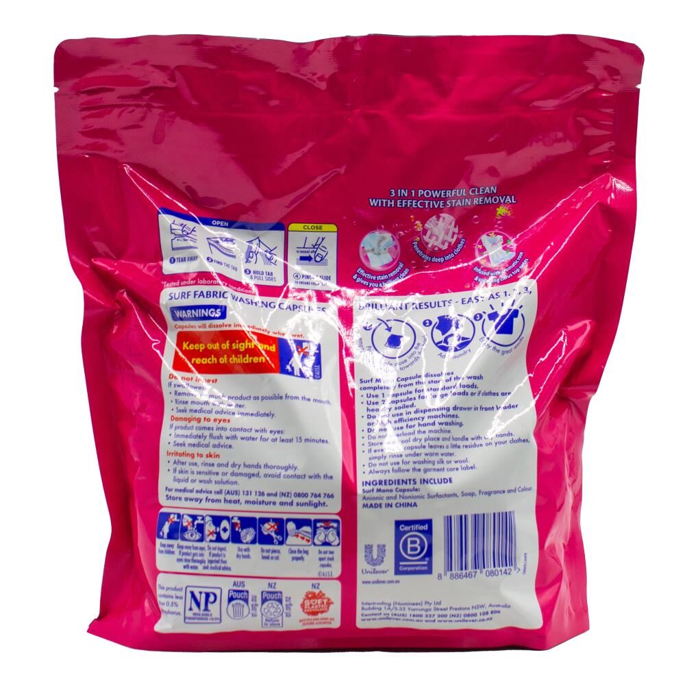 160pc Surf Fabric Washing Capsules Front & Top Loader - Rose Fresh