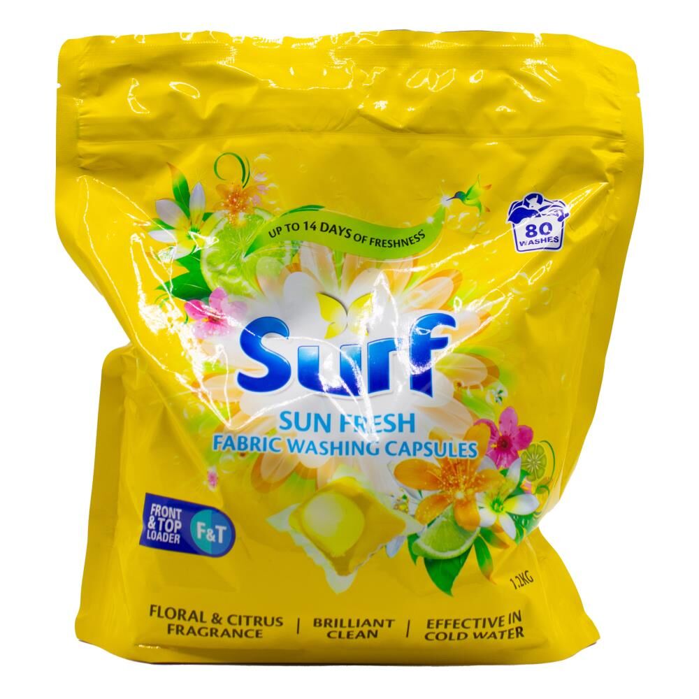 240pc Surf Fabric Washing Capsules Front & Top Loder - Sun Fresh