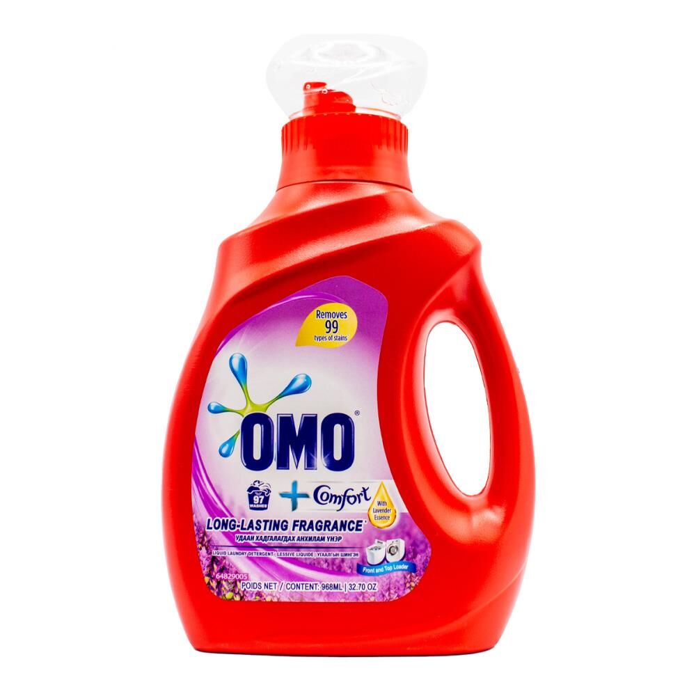 12PK Omo 968ml Liquid Laundry Detergent Long Lasting Fragrance Lavender Clean
