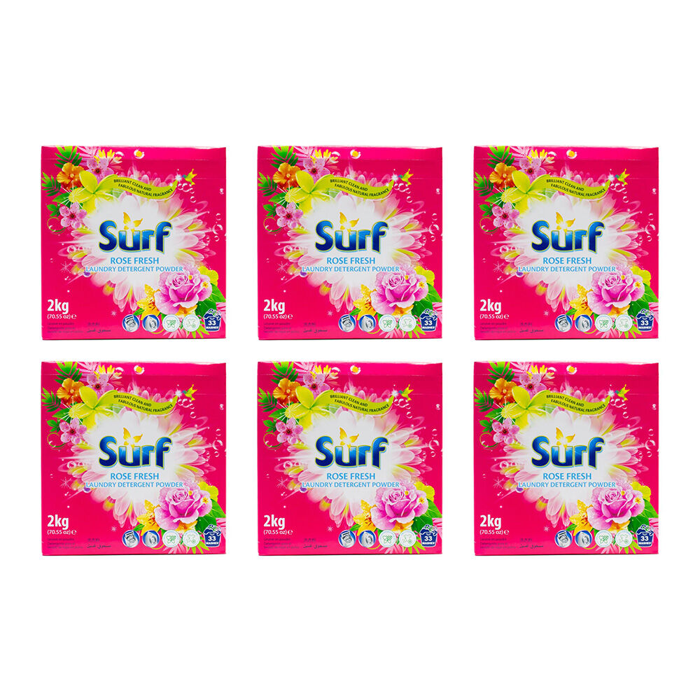 6PK Surf Laundry Stain Removal Detergent Powder 1kg - Rose Fresh
