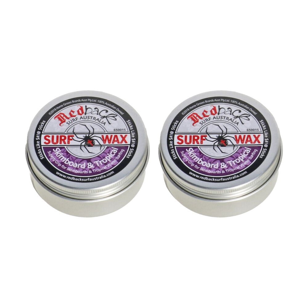 2PK Redback Grip For Skimboard And Tropical Water Surfing Wax 65g
