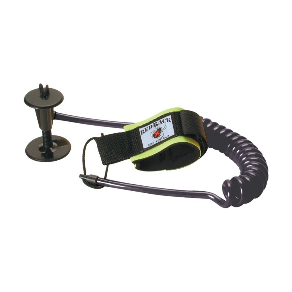 Redback Coiled Bodyboard Leash Quick Release Urethane Neoprene Wrist Strap Black