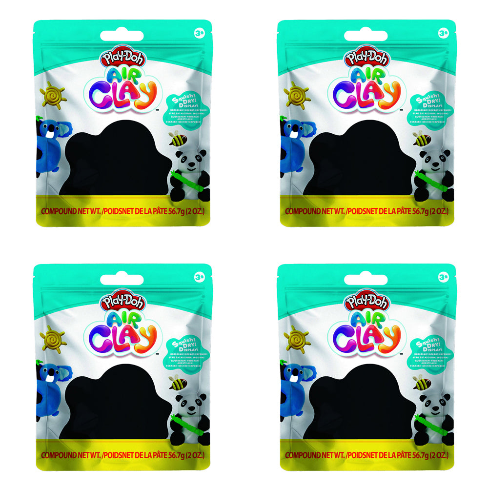 4PK Play-Doh 2oz Air Clay Kids Art Craft Play Toy 3y+ Black