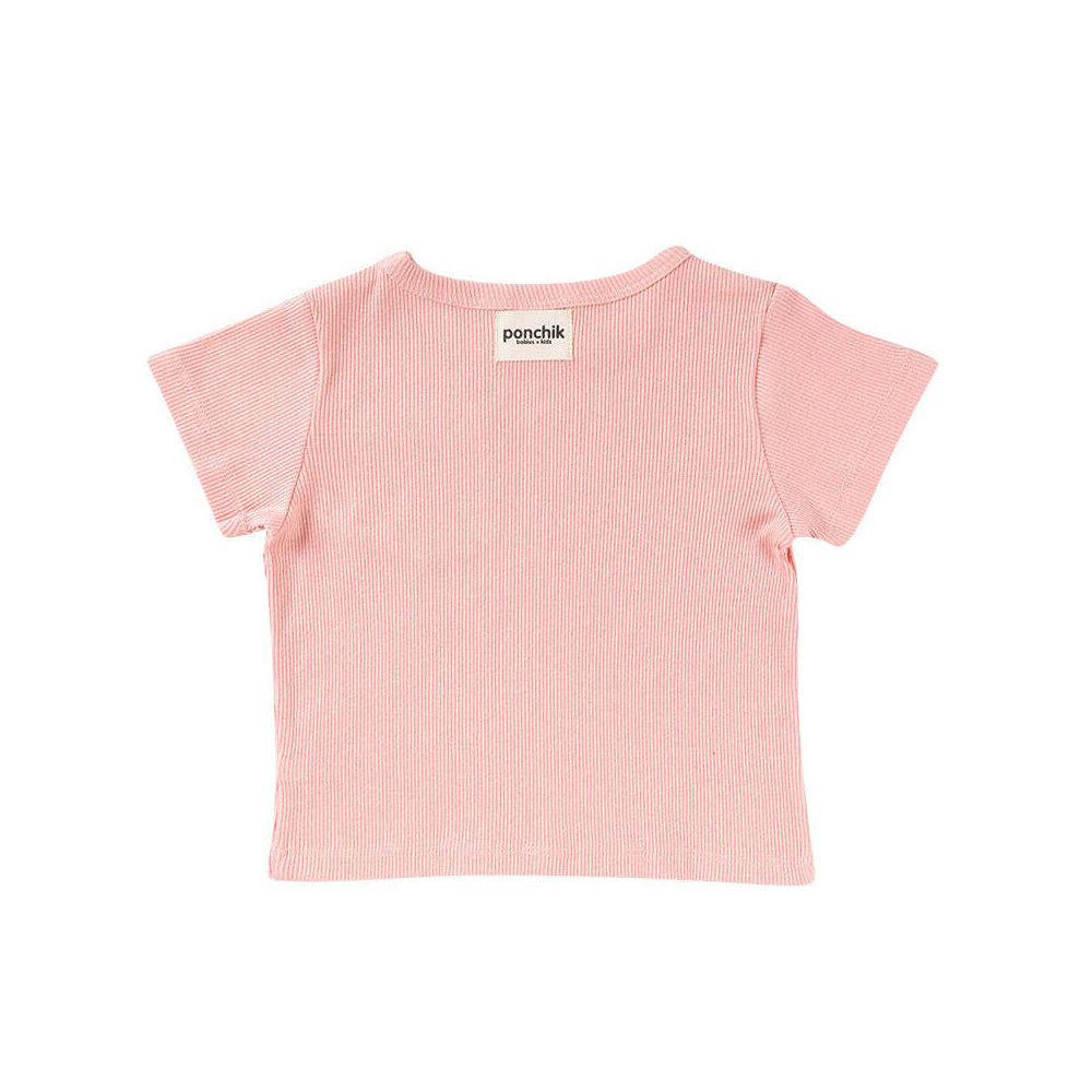 Ponchik Ribbed Cotton T Shirt Fairy Floss Size 2y