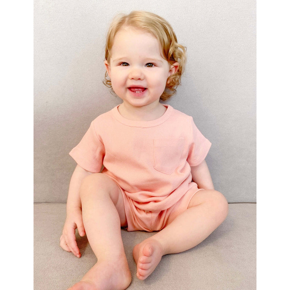 Ponchik Ribbed Cotton T Shirt Fairy Floss Size 2y