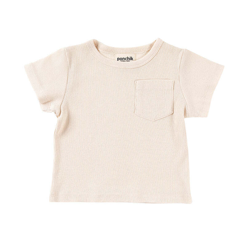 Ponchik Ribbed Cotton T Shirt Wheat Size 4y