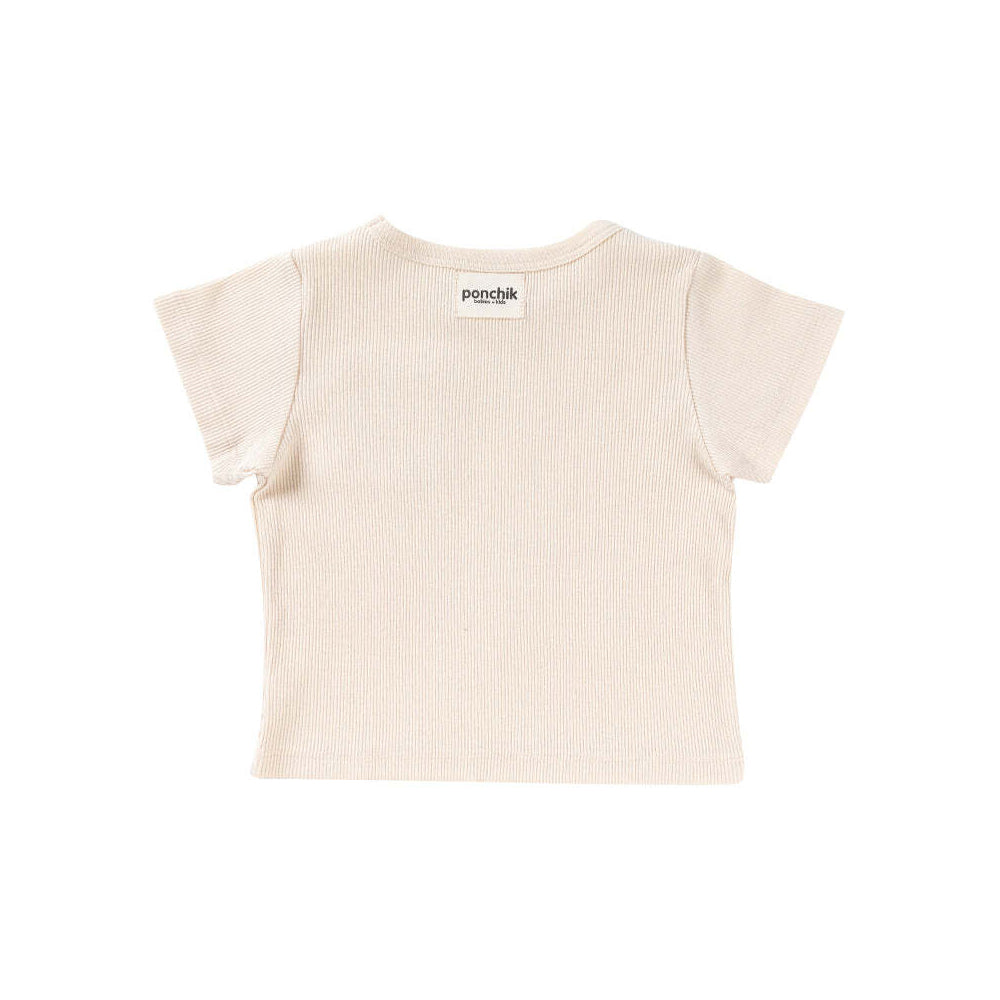 Ponchik Ribbed Cotton T Shirt Wheat Size 5y