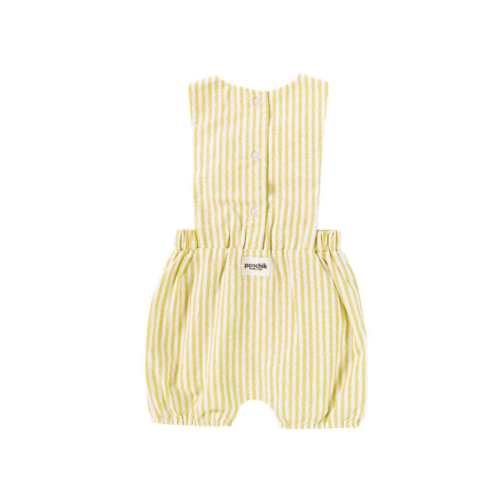 Ponchik Cotton Pinafore Overalls Sunshine Stripe Size 3y