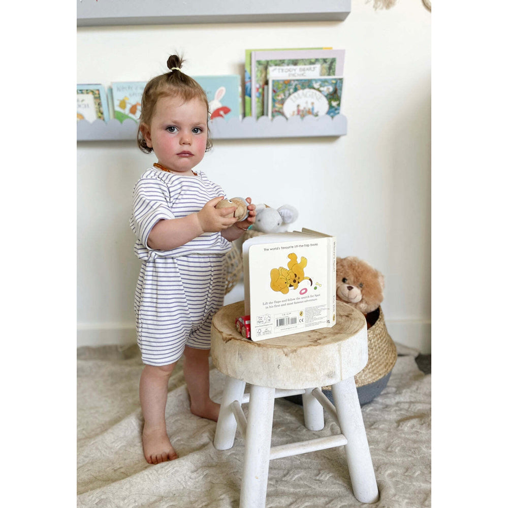 Ponchik Ribbed Cotton Romper Lilac Stripe Size 0-3m