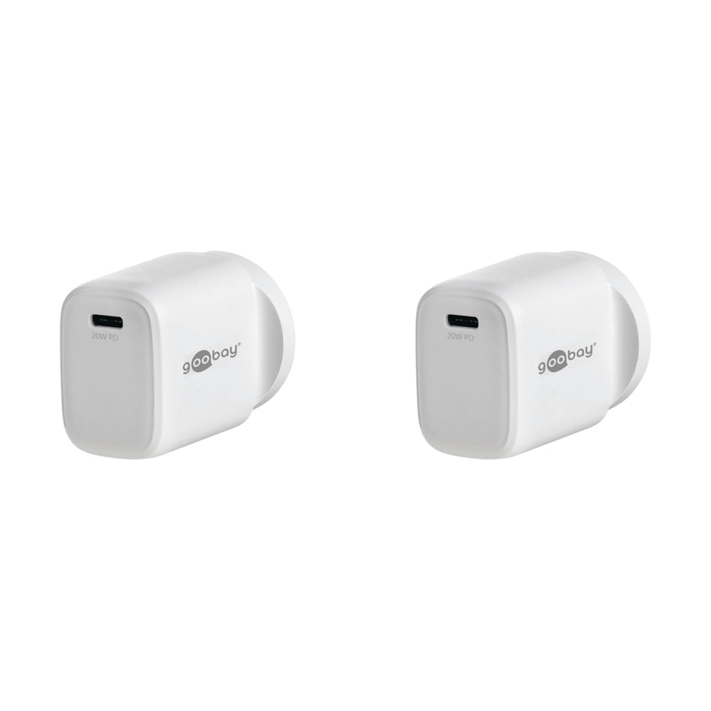 2PK Goobay Wall Charger Adapter ANZ 20W USB-C PD - White