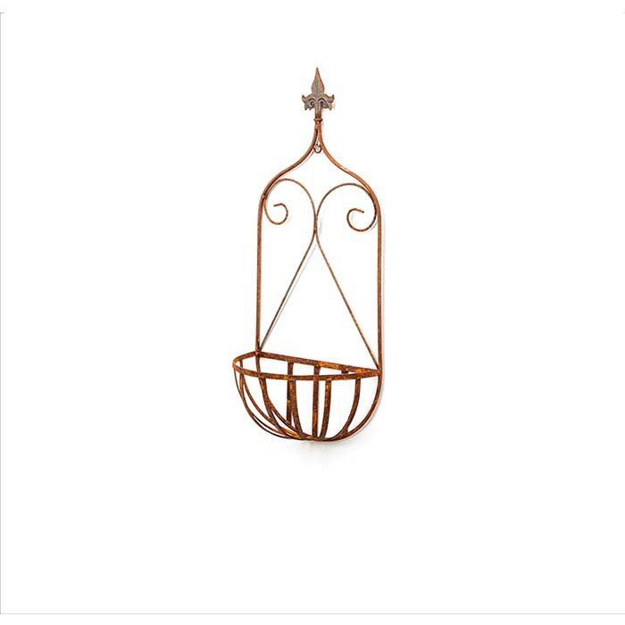11381-garden-else-metal-70cm-wall-basket-plant-storage-rust