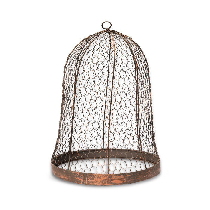 15297-round-metal-44cm-cloche-outdoor-garden-plant-protector-brown