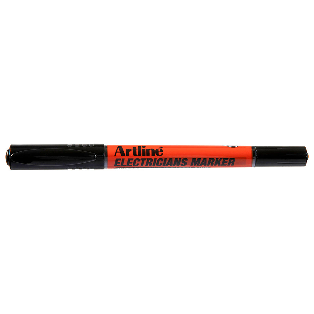 195301b-12pk-artline-electricians-permanent-marker-1-4mm-dual-nib-black