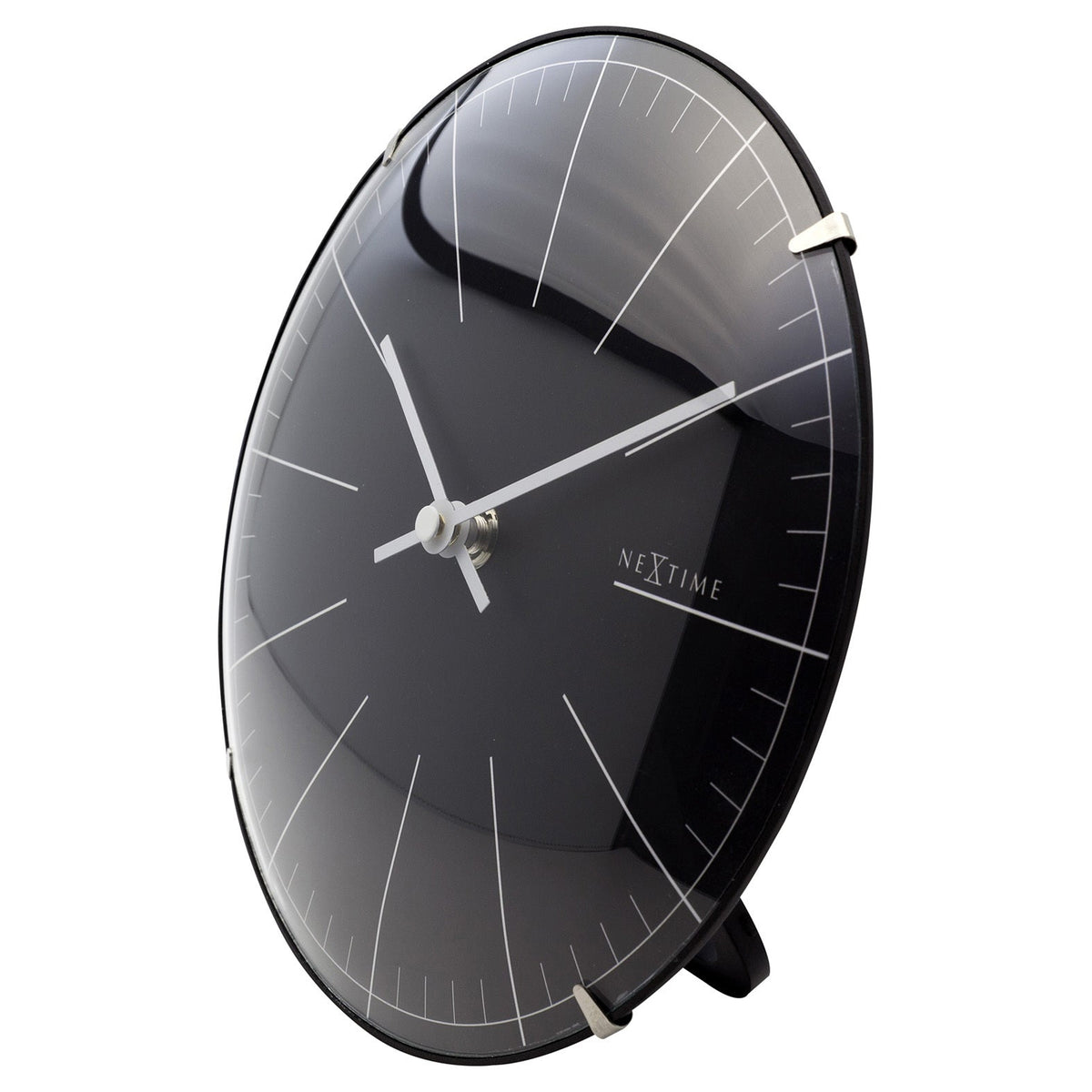 573506zw-nextime-20cm-mini-dome-analogue-table-wall-clock-round-black