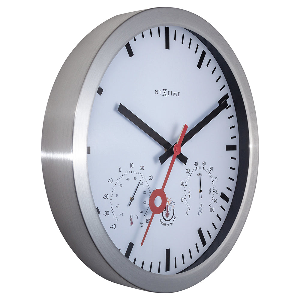 574307st-nextime-35cm-clematis-outdoor-wall-clock-white