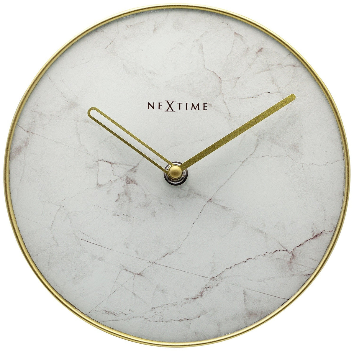 575222wi-nextime-20cm-marble-table-analogue-clock-white-gold