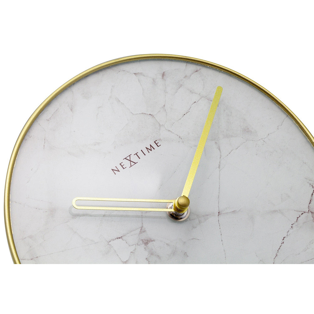 575222wi-nextime-20cm-marble-table-analogue-clock-white-gold