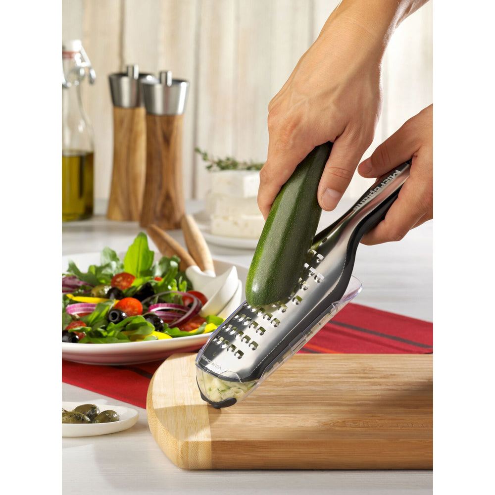 15303-microplane-elite-extra-coarse-grater-w-250ml-catcher-black