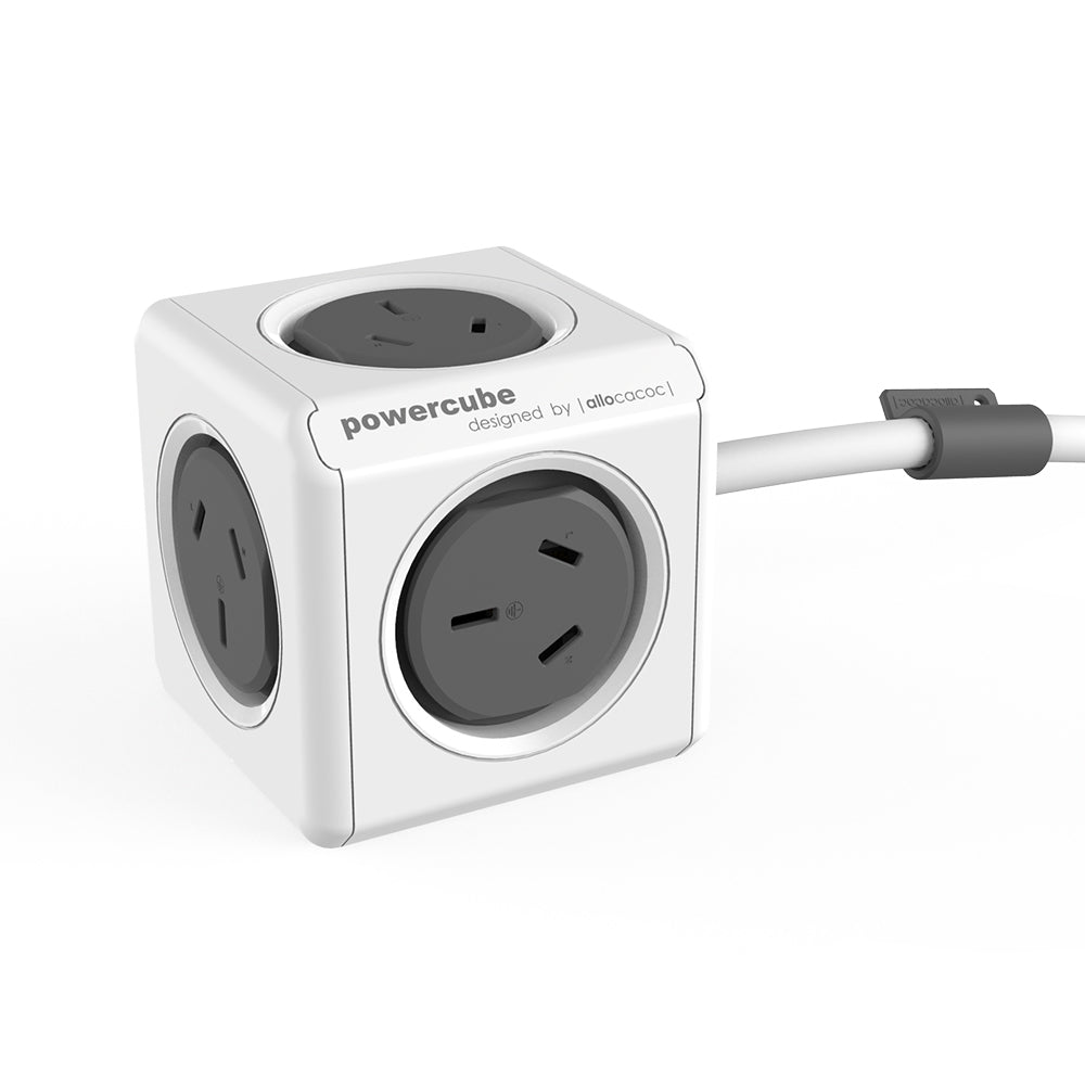 4080176-powercube-5-socket-mountable-power-board-3m-grey