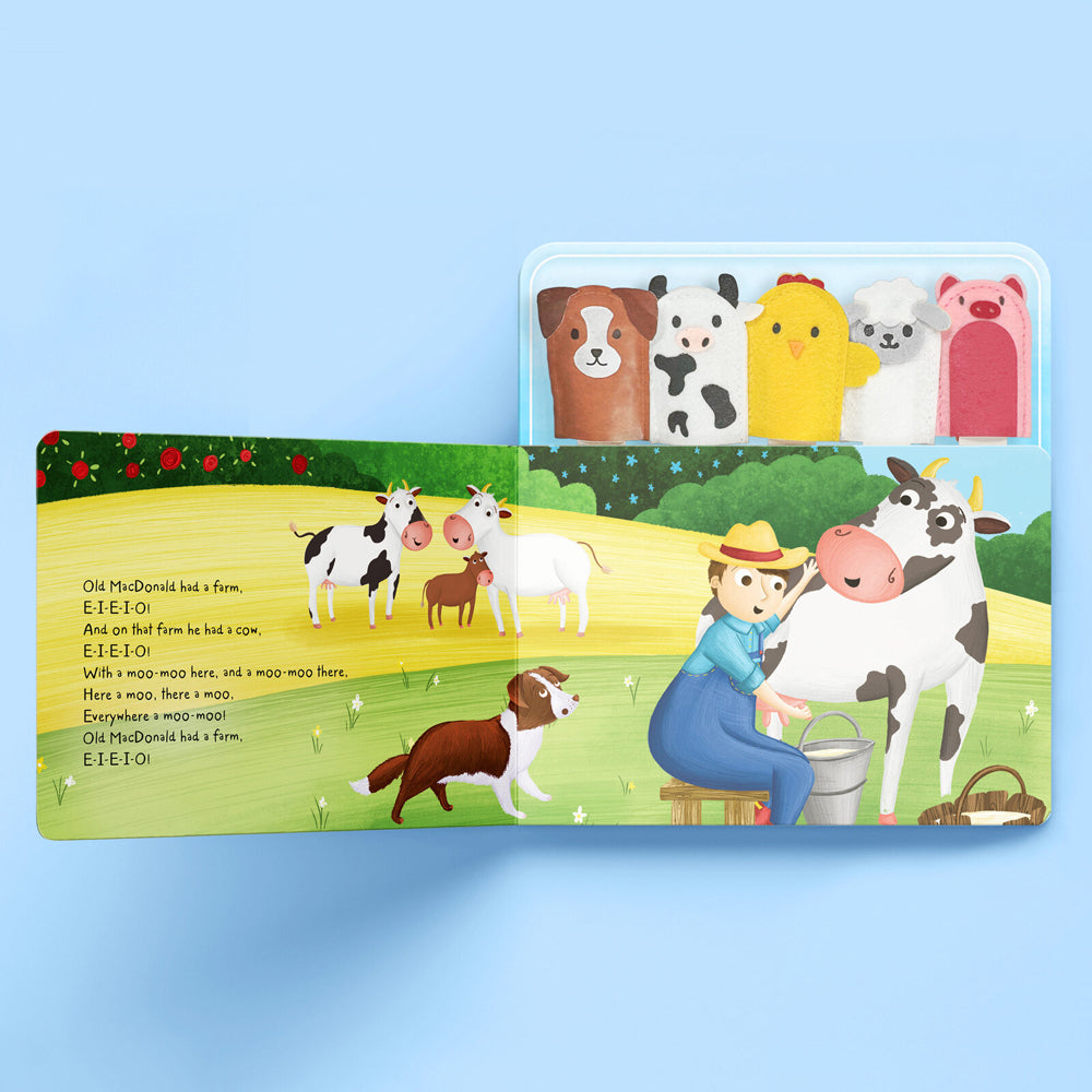 Building Blocks Old MacDonald Had a Farm Felt Finger Puppet Baby Learning Book 4+